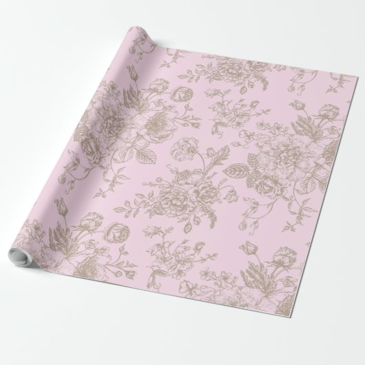 Soft Pink Chinoiserie-Geschenk Geschenkpapier (Ungerollt)