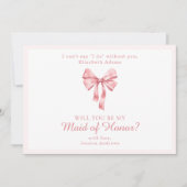 Soft Pink Coquette Bow wirst du? Einladung (Vorderseite)