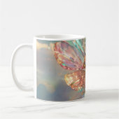 Soft Pink Crystal Blume Digitale Kunst Kaffeetasse (Links)