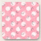 Soft Pink Cute Pattern – Minimal Aesthetic Polka Getränkeuntersetzer (Vorderseite)
