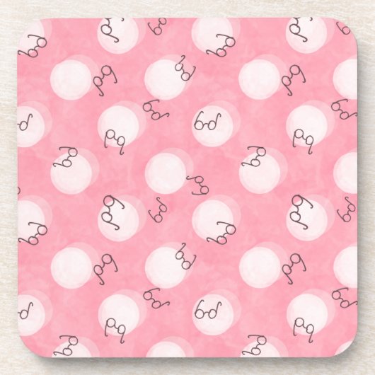 Soft Pink Cute Pattern – Minimal Aesthetic Polka Getränkeuntersetzer (Vorderseite)