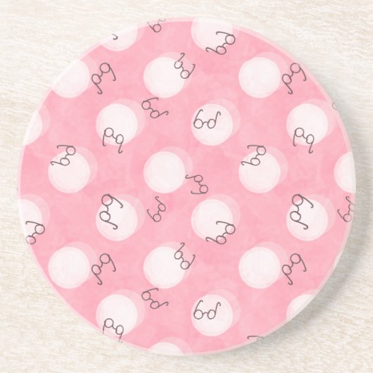 Soft Pink Cute Pattern – Minimal Aesthetic Polka Getränkeuntersetzer (Vorne)