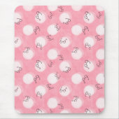 Soft Pink Cute Pattern – Minimal Aesthetic Polka Mousepad (Vorne)