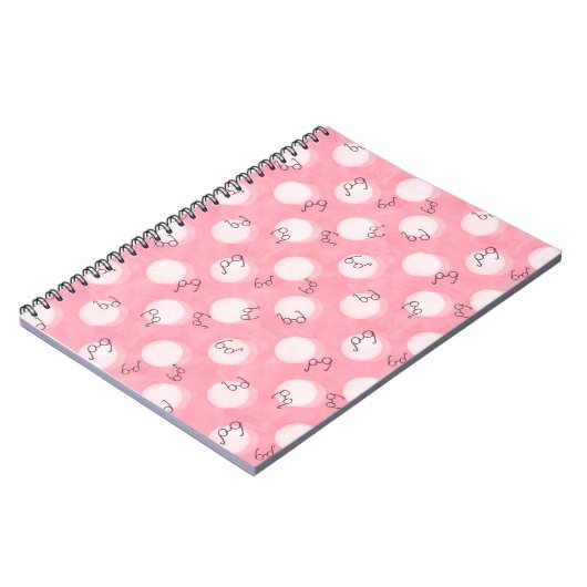 Soft Pink Cute Pattern – Minimal Aesthetic Polka Notizblock (Linke Seite)