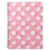 Soft Pink Cute Pattern – Minimal Aesthetic Polka Notizblock (Vorderseite)