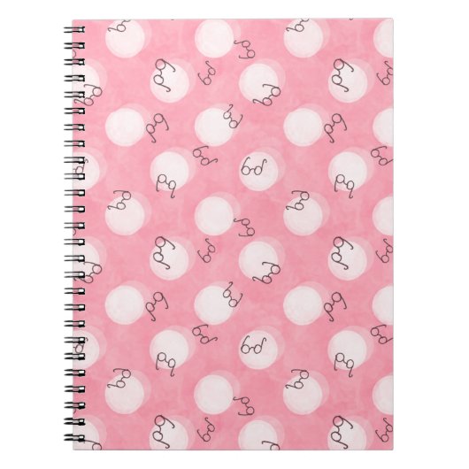 Soft Pink Cute Pattern – Minimal Aesthetic Polka Notizblock (Vorderseite)