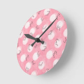 Soft Pink Cute Pattern – Minimal Aesthetic Polka Runde Wanduhr (Winkel)