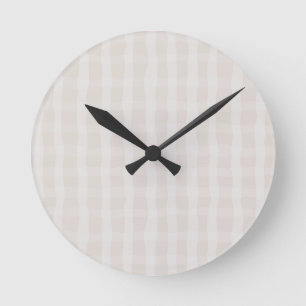 Soft Pink Dainty Kariert Runde Wanduhr