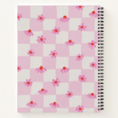 Soft Pink Daisy Checkerboard Floral Pattern Notizblock (Rückseite)