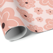 Soft Pink Daisy Floral Geschenkpapier (Rolleneckpunkt)