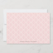 Soft Pink Damask Celtic Cross Erste Kommune Einladung (Rückseite)