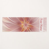 Soft Pink Dream Abstrakt Fraktal Blume Yogamatte (Vorderseite (Horizontal))