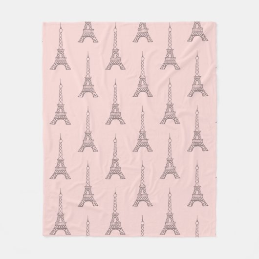 Soft Pink Eiffel Tower Blanket Geschenk Fleecedecke (Vorderseite)
