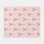 Soft Pink Eiffel Tower Blanket Geschenk Fleecedecke (Vorderseite (Horizontal))