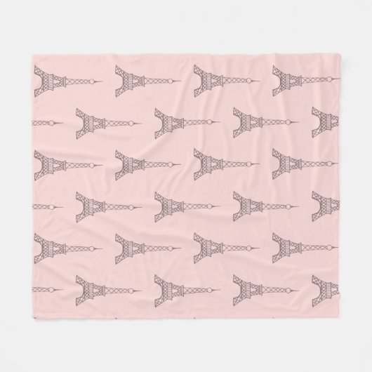 Soft Pink Eiffel Tower Blanket Geschenk Fleecedecke (Vorderseite (Horizontal))