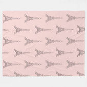 Soft Pink Eiffel Tower Blanket Geschenk Fleecedecke (Vorderseite (Horizontal))