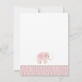 Soft Pink Elephant Baby Dusche Einladung (Rückseite)