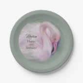 Soft Pink Flamingo Pastel Personalisiert Geburtsta Pappteller (Vorderseite)
