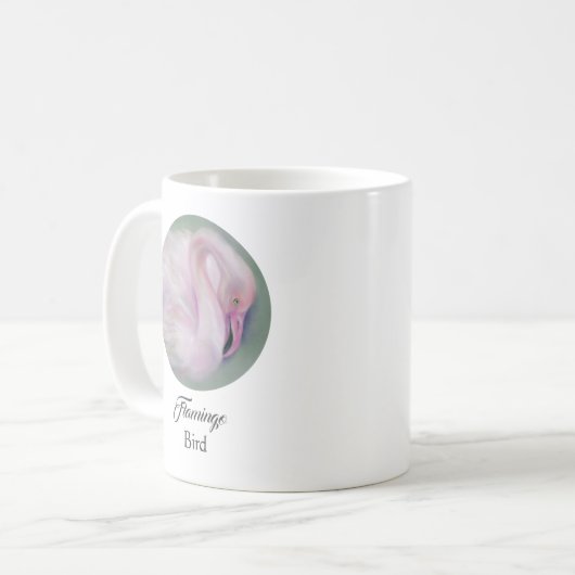 Soft Pink Flamingo Pastel Personalisiert Kaffeetasse (Vorderseite Links)