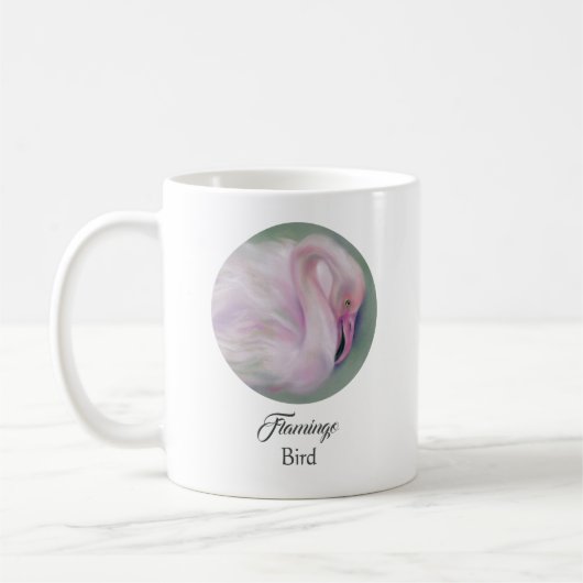Soft Pink Flamingo Pastel Personalisiert Kaffeetasse (Links)