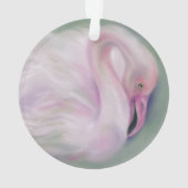 Soft Pink Flamingo Pastel Personalisiert Urlaub Ornament (Rückseite)