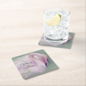 Soft Pink Flamingo Pastel Rechteckiger Pappuntersetzer (Vor Ort)