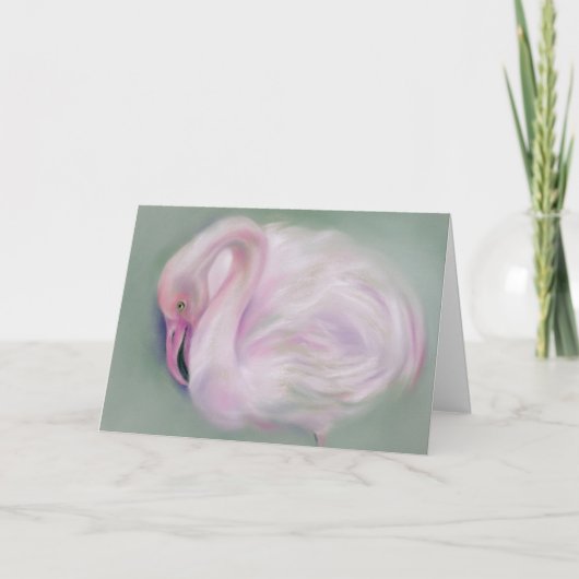 Soft Pink Flamingo Personalisiert Geburtstag Karte (Vorderseite)