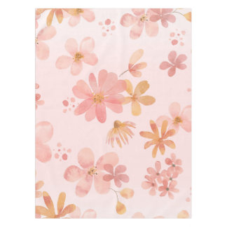 Soft Pink Floral Blossom Dining Tablecloth Tischdecke