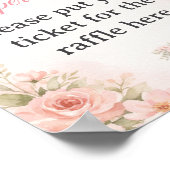 Soft Pink Floral Diaper Raffle Shower Sign Poster (Ecke)