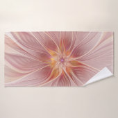 Soft Pink Floral Dream Abstraktes Fraktal Kunst Bl Badehandtuch (Badehandtuch)