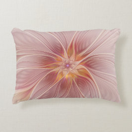 Soft Pink Floral Dream Abstraktes Fraktal Kunst Bl Dekokissen