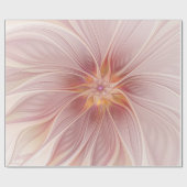 Soft Pink Floral Dream Abstraktes Fraktal Kunst Bl Geschenkpapier (Flach)
