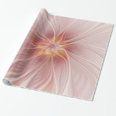 Soft Pink Floral Dream Abstraktes Fraktal Kunst Bl Geschenkpapier (Ungerollt)