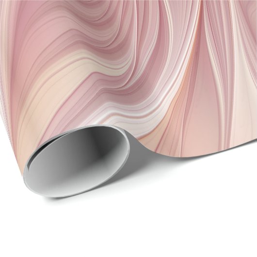 Soft Pink Floral Dream Abstraktes Fraktal Kunst Bl Geschenkpapier (Rolleneckpunkt)