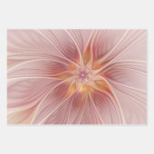 Soft Pink Floral Dream Abstraktes Fraktal Kunst Bl Geschenkpapier Set (Vorderseite)