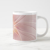 Soft Pink Floral Dream Abstraktes Fraktal Kunst Bl Jumbo-Tasse (Rechts)