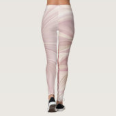 Soft Pink Floral Dream Abstraktes Fraktal Kunst Bl Leggings (Rückseite)