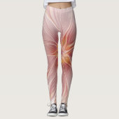 Soft Pink Floral Dream Abstraktes Fraktal Kunst Bl Leggings (Vorderseite)