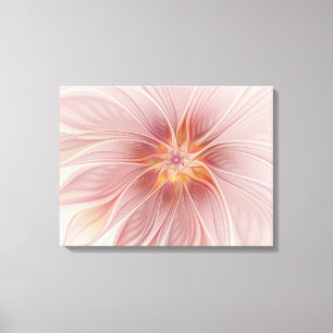 Soft Pink Floral Dream Abstraktes Fraktal Kunst Bl Leinwanddruck