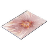 Soft Pink Floral Dream Abstraktes Fraktal Kunst Bl Notizblock (Linke Seite)