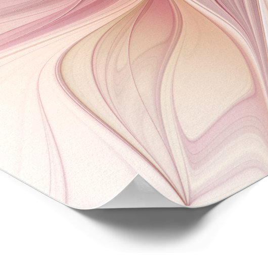 Soft Pink Floral Dream Abstraktes Fraktal Kunst Bl Poster (Ecke)