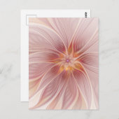 Soft Pink Floral Dream Abstraktes Fraktal Kunst Bl Postkarte (Vorne/Hinten)