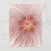 Soft Pink Floral Dream Abstraktes Fraktal Kunst Bl Postkarte (Vorderseite)