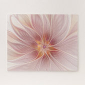 Soft Pink Floral Dream Abstraktes Fraktal Kunst Bl Puzzle (Horizontal)