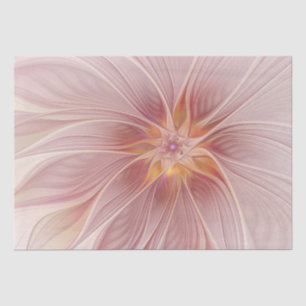 Soft Pink Floral Dream Abstraktes Fraktal Kunst Bl Seidenpapier
