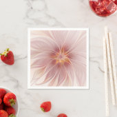 Soft Pink Floral Dream Abstraktes Fraktal Kunst Bl Serviette (Beispiel)