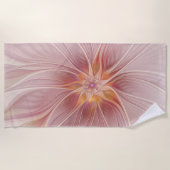 Soft Pink Floral Dream Abstraktes Fraktal Kunst Bl Strandtuch (Vorderseite)