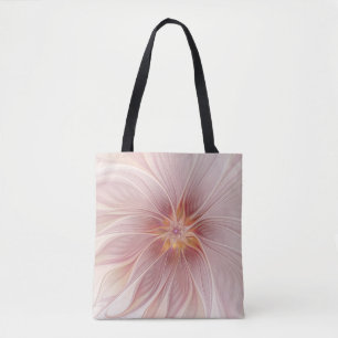 Soft Pink Floral Dream Abstraktes Fraktal Kunst Bl Tasche