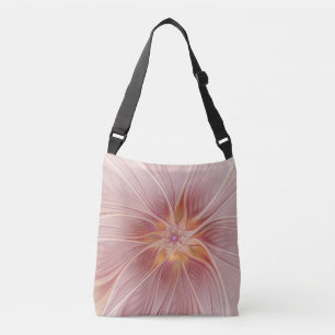 Soft Pink Floral Dream Abstraktes Fraktal Kunst Bl Tragetaschen Mit Langen Trägern