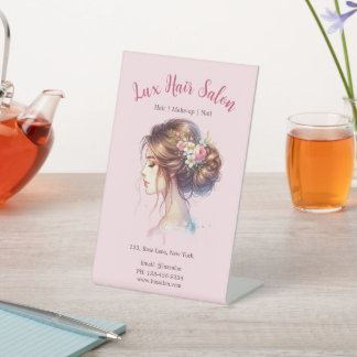 Soft Pink Floral Elegance Plätzchen Sockelschild